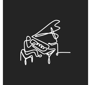 Plakat stue sødt design af pianist i lineart - TenStickers