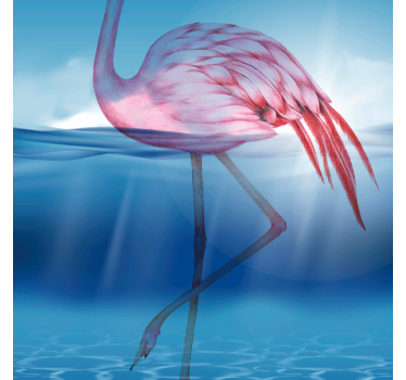 Plakat stue undervandsdesign af flamingo - TenStickers