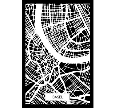 Plakat stue topografisk kort basel - TenStickers