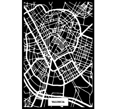Plakat stue topografisk kort valencia - TenStickers