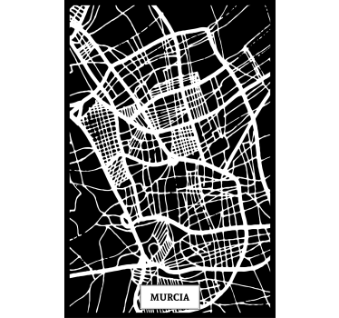 Plakat stue topografisk kort murcia - TenStickers
