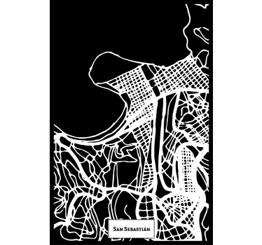 Plakat stue topografisk kort san sebastián - TenStickers