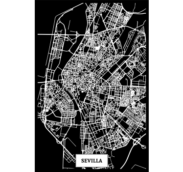 Plakat stue topografisk kort sevilla - TenStickers