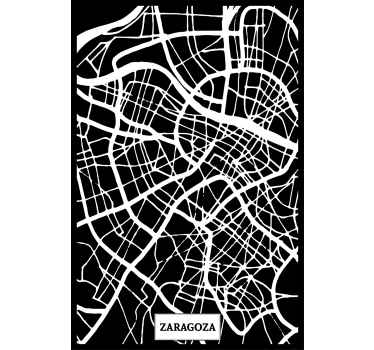 Plakat stue topografisk kort zaragoza - TenStickers