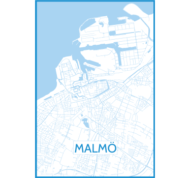 Plakat stue malmø kort - TenStickers