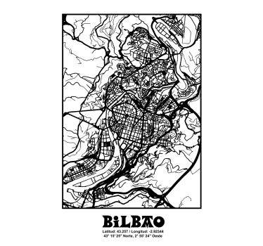 Plakat stue bilbao topografisk - TenStickers