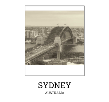 Plakat stue sydney sort og hvid - TenStickers