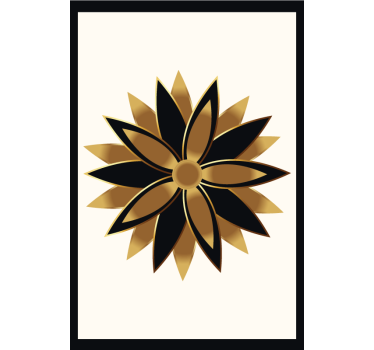 Plakat stue gyldne blomster - TenStickers