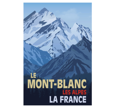 Plakat stue mont-blanc retro stil - TenStickers