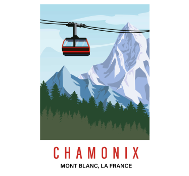 Plakat stue chamonix bjerg - TenStickers