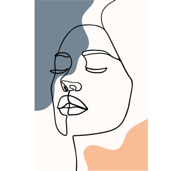 Plakat stue moderne og abstrakt ansigt - TenStickers