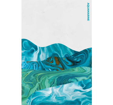 Plakat stue aquamarine kurver - TenStickers