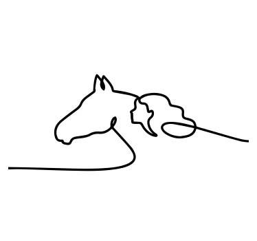 Plakat stue kvinde med heste linjekunst illustration - TenStickers