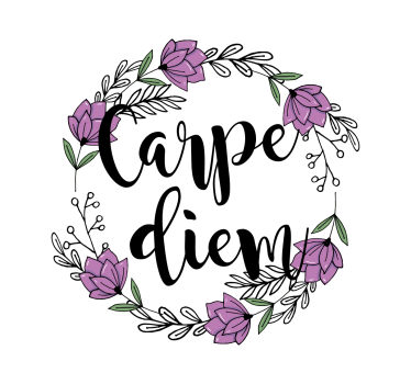 Plakat stue carpe diem farverigt blomstermønster - TenStickers
