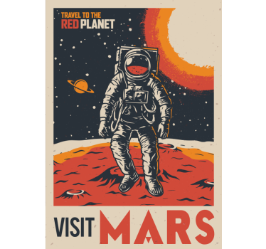 Astronaut på Mars plakat - TenStickers