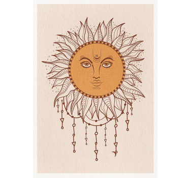 Boho detaljeret sol plakat - TenStickers