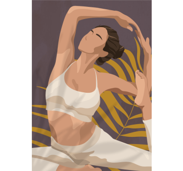 Yoga-illustration sports plakat - TenStickers
