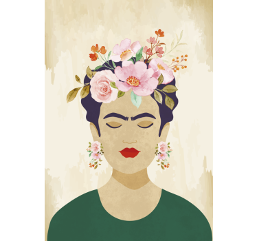Kvinde med blomster Kunstplakat - TenStickers