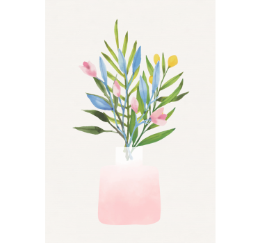 Blomster i en pot Blomster plakat - TenStickers