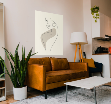 Abstrakt profil linje kunst plakat - TenStickers