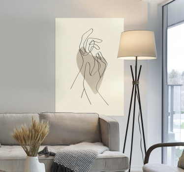 Abstrakte haender linje kunst poster - TenStickers