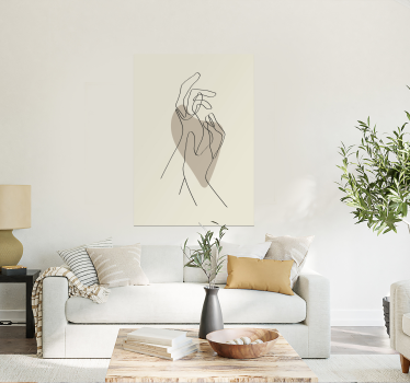 Abstrakte haender linje kunst poster - TenStickers