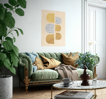 Guld abstrakt Kunstplakat - TenStickers