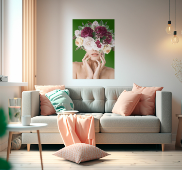 Kvinde med blomster Blomster plakat - TenStickers