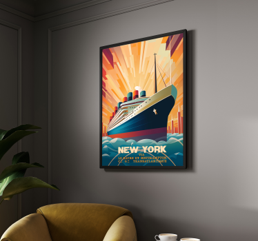 Nyt arbejdsskib Art Déco-plakat - TenStickers