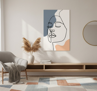 Plakat stue moderne og abstrakt ansigt - TenStickers