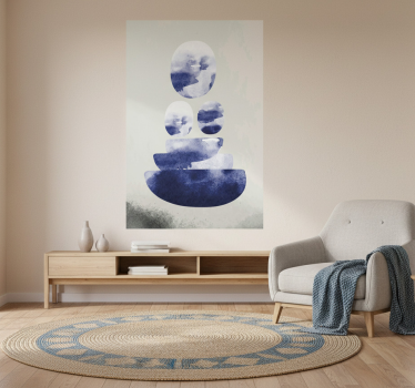 Plakat stue blå form - TenStickers