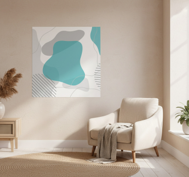 Plakat stue blå og grøn vægkunstformer - TenStickers