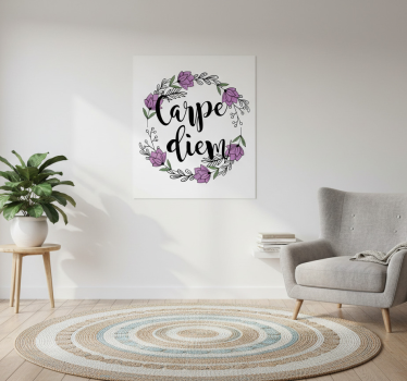 Plakat stue carpe diem farverigt blomstermønster - TenStickers
