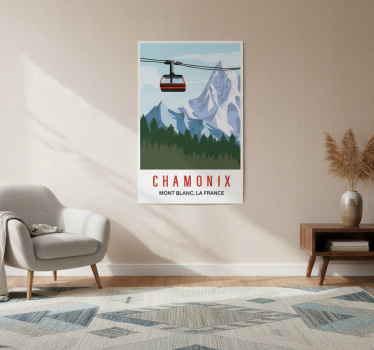 Plakat stue chamonix bjerg - TenStickers