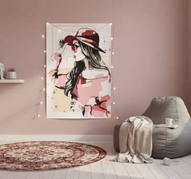 Plakat stue damer med hat - TenStickers