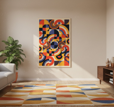 Plakat stue farverige bauhaus cirkler - TenStickers