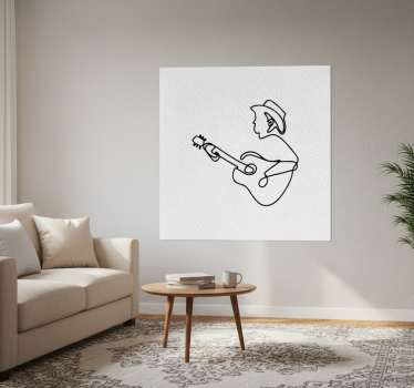 Plakat stue guitarist sødt minimalistisk design - TenStickers