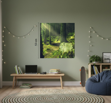 Plakat stue klippe med mos i skoven - TenStickers