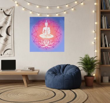 Plakat stue mandala buddha mediterende - TenStickers