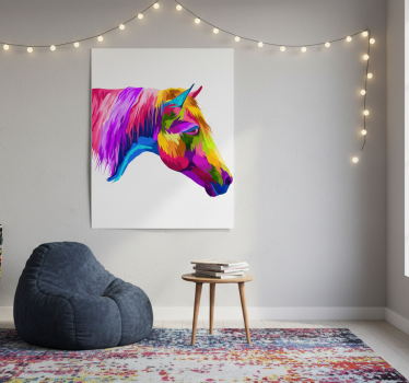 Plakat stue med farverige heste - TenStickers