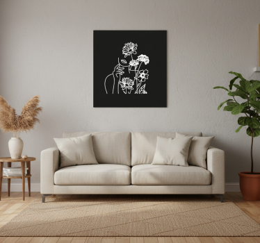 Plakat stue minimalistisk kvindelig blomsterdesign - TenStickers