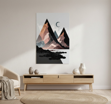Plakat stue nordisk geometriske bjerge - TenStickers