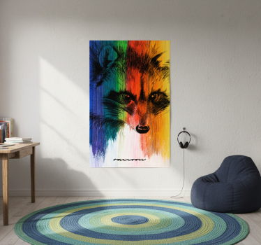 Plakat stue regnbuevaskebjørn - TenStickers