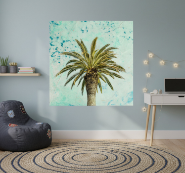 Plakat stue retro palme træ design - TenStickers