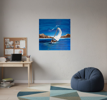 Plakat stue sejlbåde på lærred - TenStickers
