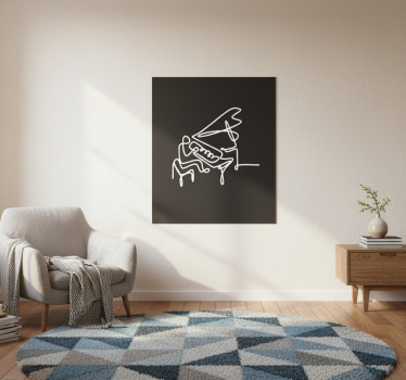 Plakat stue sødt design af pianist i lineart - TenStickers