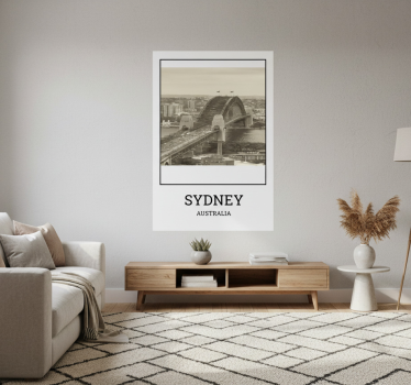 Plakat stue sydney sort og hvid - TenStickers
