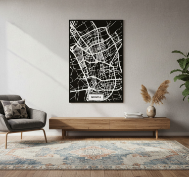 Plakat stue topografisk kort murcia - TenStickers