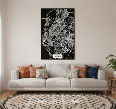 Plakat stue topografisk kort sevilla - TenStickers