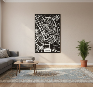 Plakat stue topografisk kort valencia - TenStickers